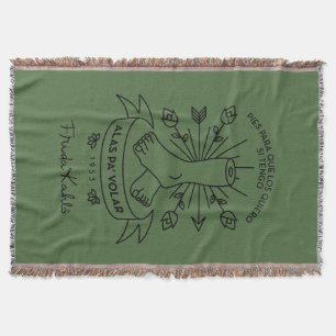 Frida Kahlo   Wings to Fly Throw Blanket