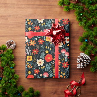 Frida Khalo Floral Wrapping Paper