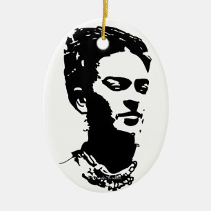 Frida Shadow Portrait Ceramic Tree Decoration