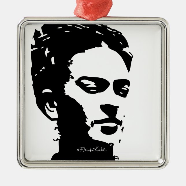 Frida Shadow Portrait Metal Tree Decoration (Front)