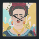 Frida's Garden Collection Square Wall Clock<br><div class="desc">Frida's Garden Collection by June Erica Vess</div>