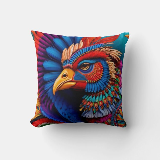 Frida's Rooster Art Cushion (Front)