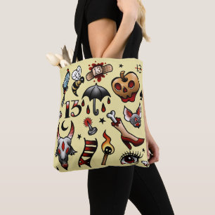 Friday 13th Tattoo Flash Tote Bag