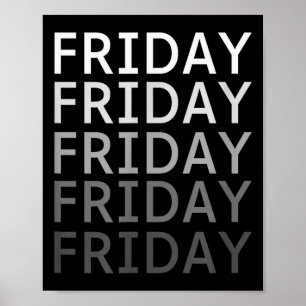 Friday Days Of The Week Retro Vintage Adult Mens W Poster
