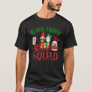 Friday Gnome Shopping Squad Black Family Christmas T-Shirt