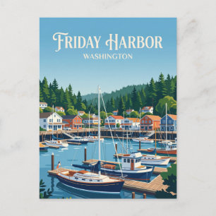 Friday Harbour, San Juan Island USA Postcard