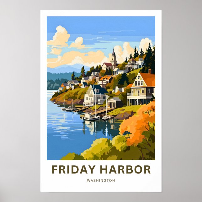 Friday Harbour Washington Travel Print (Front)