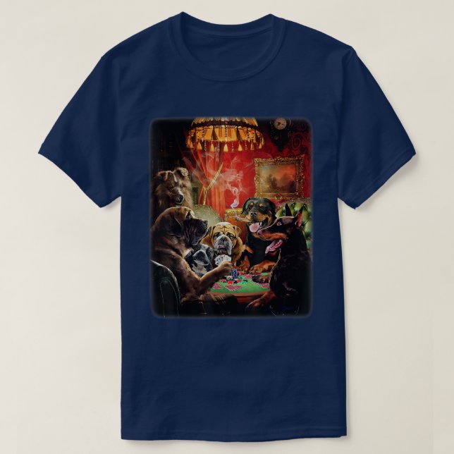 Friday Night Dog Poker Tournament, Gambling Luck 7 T-Shirt (Design Front)