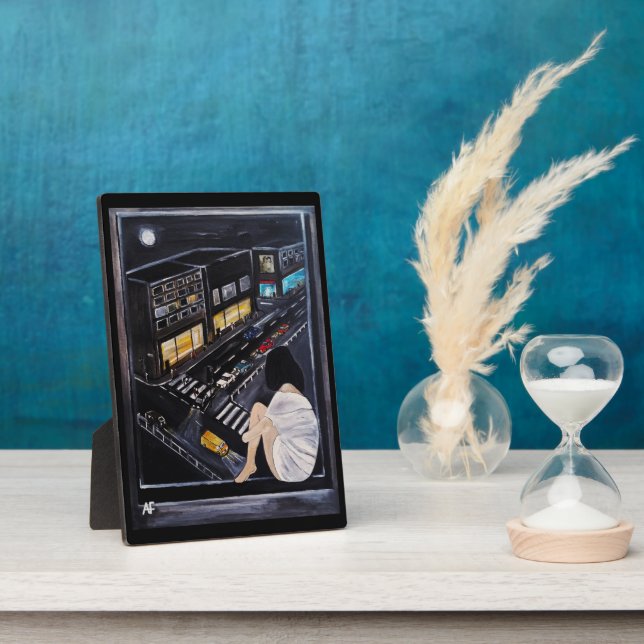 Friday Night Painting by Alfred Fox Plaque (Side)