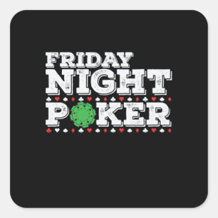 Friday Night Poker Chips Square Sticker
