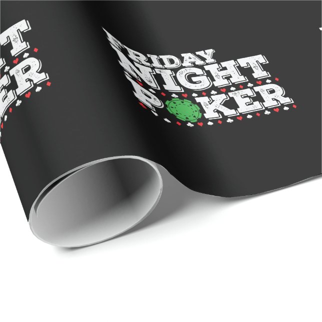 Friday Night Poker Chips Wrapping Paper (Roll Corner)