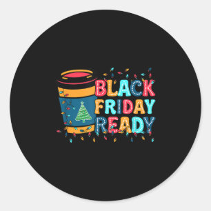 Friday Shopng Ready Christmas Lights Black Shopng Classic Round Sticker