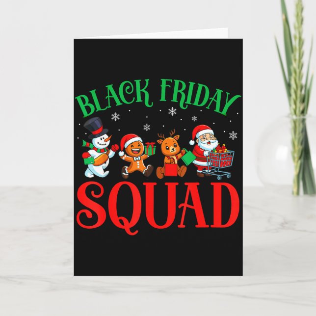 Friday Shopng Squad Christmas Black Shopng Family  Card (Front)