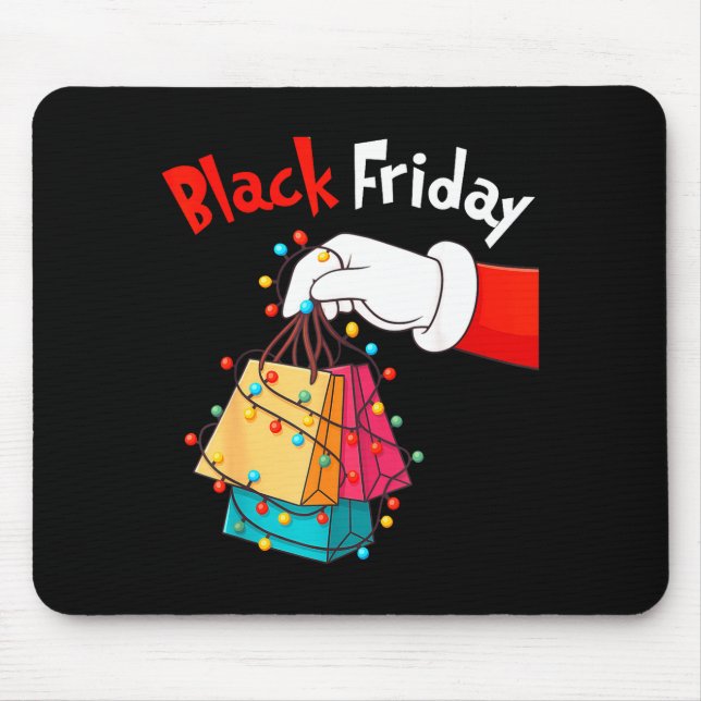 Friday Shopng Squad Christmas Black Shopng Family  Mouse Mat (Front)