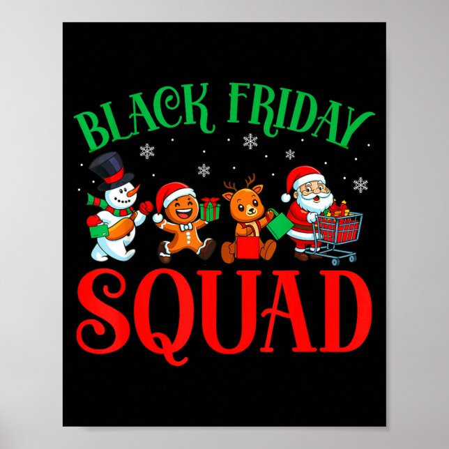 Friday Shopng Squad Christmas Black Shopng Family  Poster (Front)