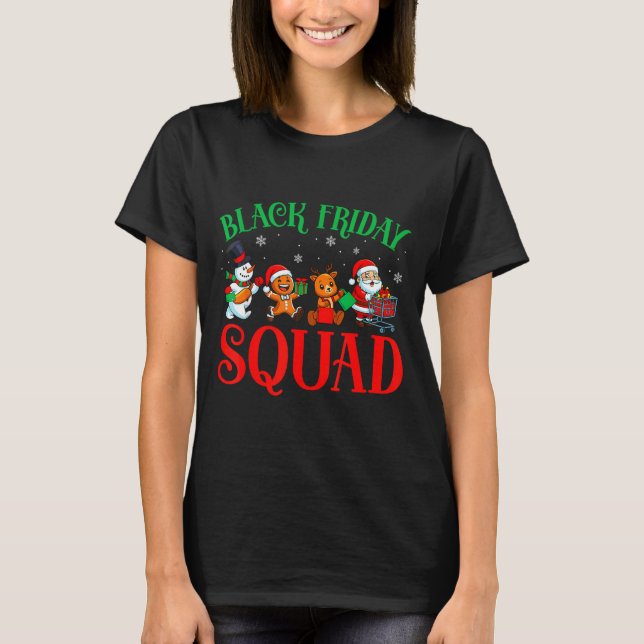 Friday Shopng Squad Christmas Black Shopng Family  T-Shirt (Front)