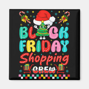 Friday Shopping Crew Christmas Lights Black Shoppi Magnet