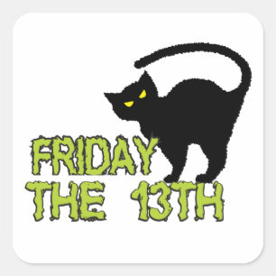 Friday The 13th - Bad Luck Day Superstition Square Sticker