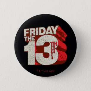 Friday the 13th   Bleeding Stacked 3D Logo 6 Cm Round Badge