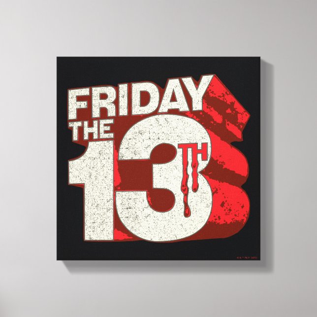 Friday the 13th | Bleeding Stacked 3D Logo Canvas Print (Front)
