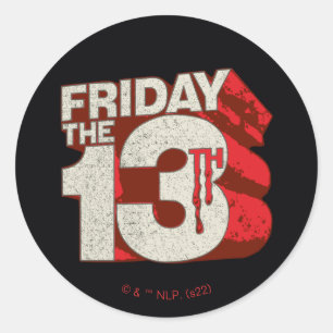 Friday the 13th   Bleeding Stacked 3D Logo Classic Round Sticker