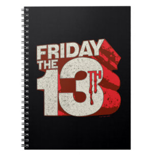 Friday the 13th   Bleeding Stacked 3D Logo Notebook