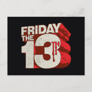 Friday the 13th   Bleeding Stacked 3D Logo Postcard