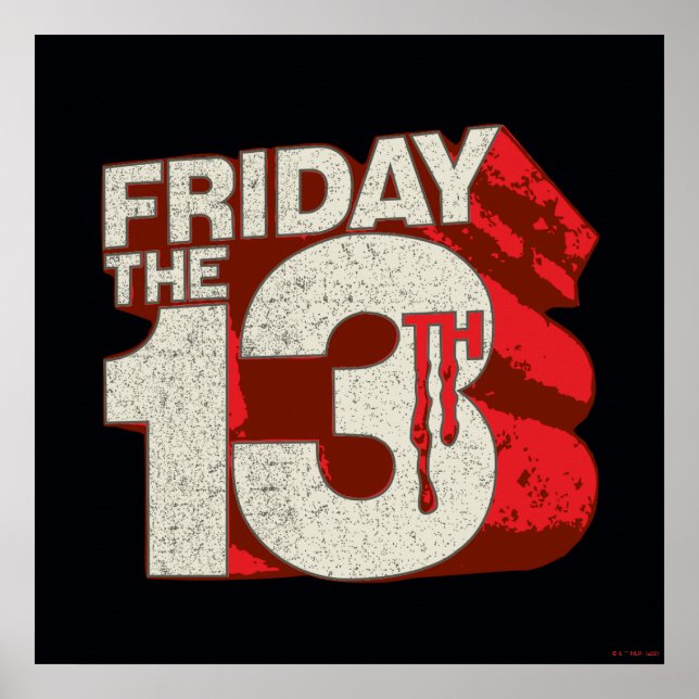 Friday the 13th | Bleeding Stacked 3D Logo Poster (Front)