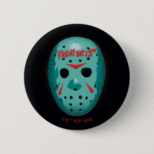Friday the 13th   Blue Hockey Mask Graphic 6 Cm Round Badge