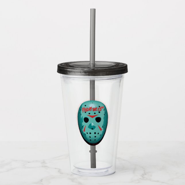 Friday the 13th | Blue Hockey Mask Graphic Acrylic Tumbler (Front)