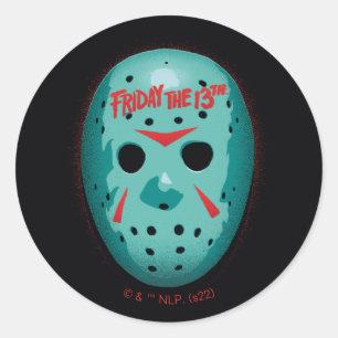 Friday the 13th   Blue Hockey Mask Graphic Classic Round Sticker