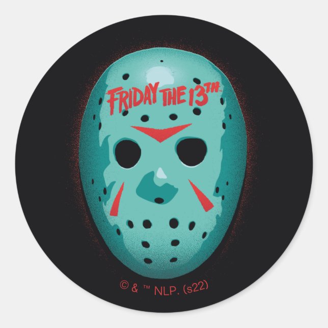 Friday the 13th | Blue Hockey Mask Graphic Classic Round Sticker (Front)