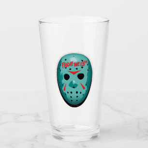 Friday the 13th Blue Hockey Mask Graphic Glass