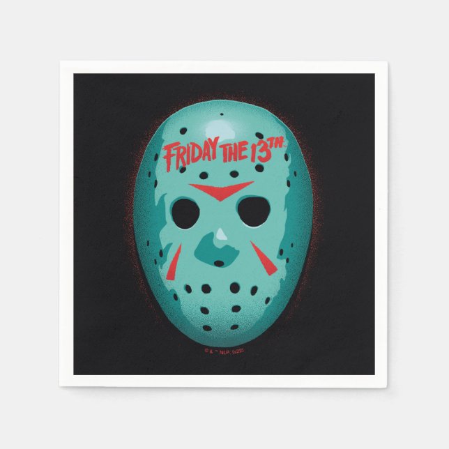 Friday the 13th | Blue Hockey Mask Graphic Napkin (Front)