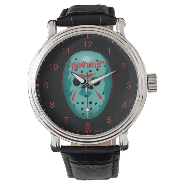 Friday the 13th | Blue Hockey Mask Graphic Watch (Front)