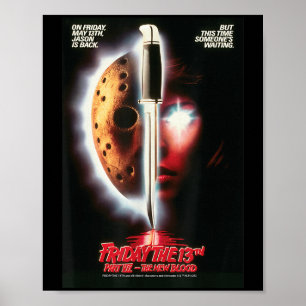 Friday The 13th Halloween Design Jason Is Back  Poster