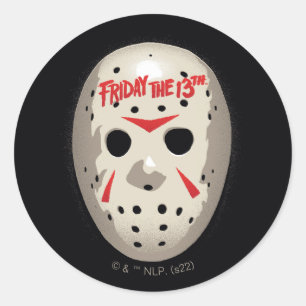 Friday the 13th   Hockey Mask Graphic Classic Round Sticker