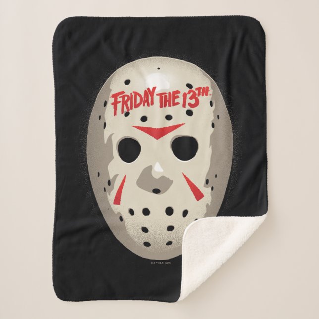 Friday the 13th | Hockey Mask Graphic Sherpa Blanket (Front)