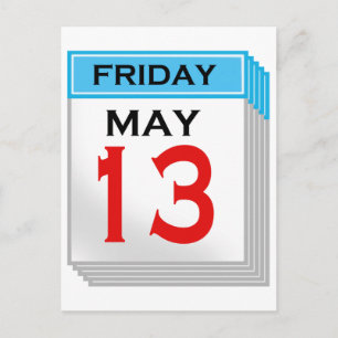 Friday The 13th in May Postcard