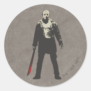 Friday the 13th   Jason Voorhees Character Art Classic Round Sticker