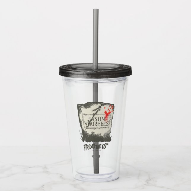 Friday the 13th | Jason Voorhees Headstone Acrylic Tumbler (Front)
