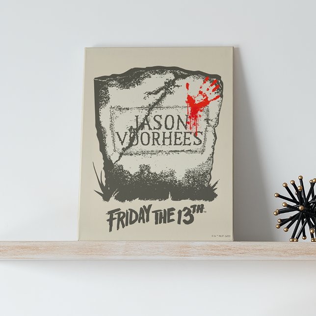 Friday the 13th | Jason Voorhees Headstone Canvas Print (Canvas on shelf)