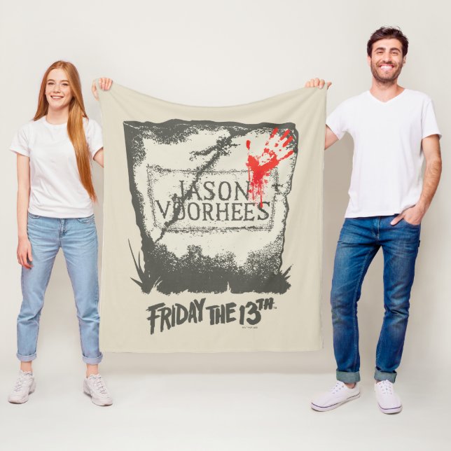 Friday the 13th | Jason Voorhees Headstone Fleece Blanket (In Situ)