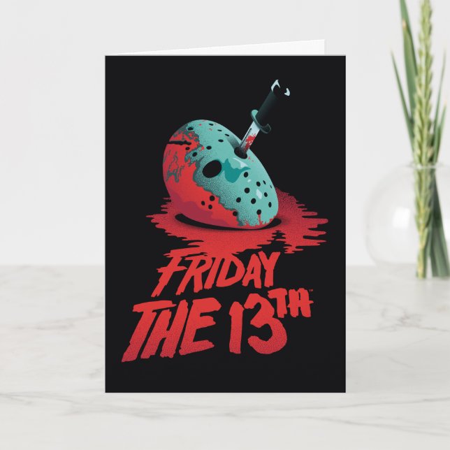 Friday the 13th | Knife Through Blue Hockey Mask Card (Front)