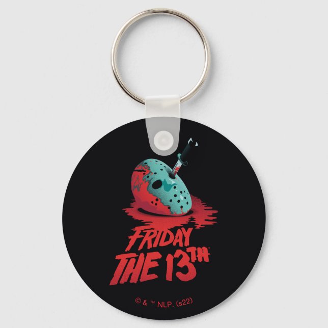 Friday the 13th | Knife Through Blue Hockey Mask Key Ring (Front)