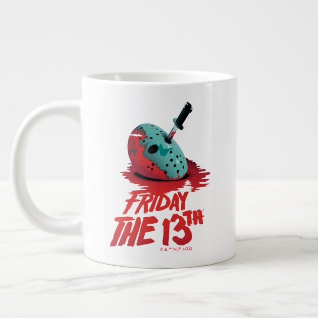 Friday the 13th | Knife Through Blue Hockey Mask Large Coffee Mug (Left)