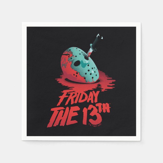 Friday the 13th | Knife Through Blue Hockey Mask Napkin (Front)