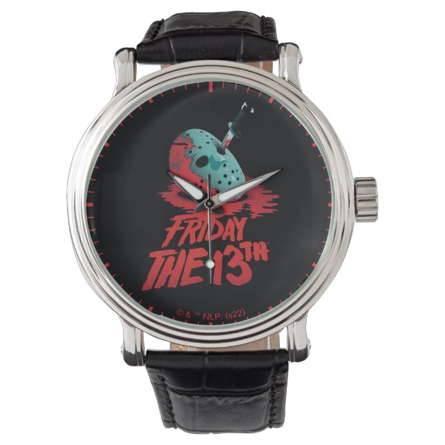Friday the 13th | Knife Through Blue Hockey Mask Watch (Front)
