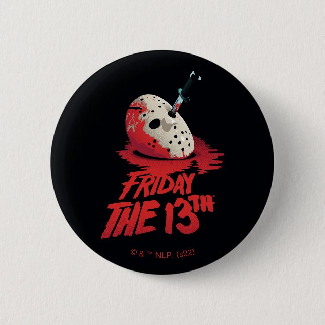 Friday the 13th | Knife Through Hockey Mask 6 Cm Round Badge (Front)
