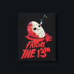 Friday the 13th | Knife Through Hockey Mask Canvas Print<br><div class="desc">Check out this illustration of the iconic movie poster featuring a knife through Jason Voorhees' hockey mask!</div>